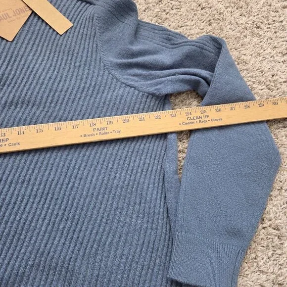 PJ Paul Jones Sweater Men’s XL Blue Casual Textured Pullover Quarter Zip Tags - Picture 3 of 6